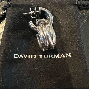 David Yurman Sterling Silver Cable Style Earrings